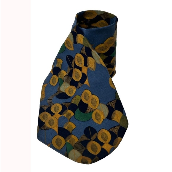 Frank Lloyd Wright Classic Necktie Tie Ferns Silk Branded and Embossed Italy Y2K - Picture 3 of 12